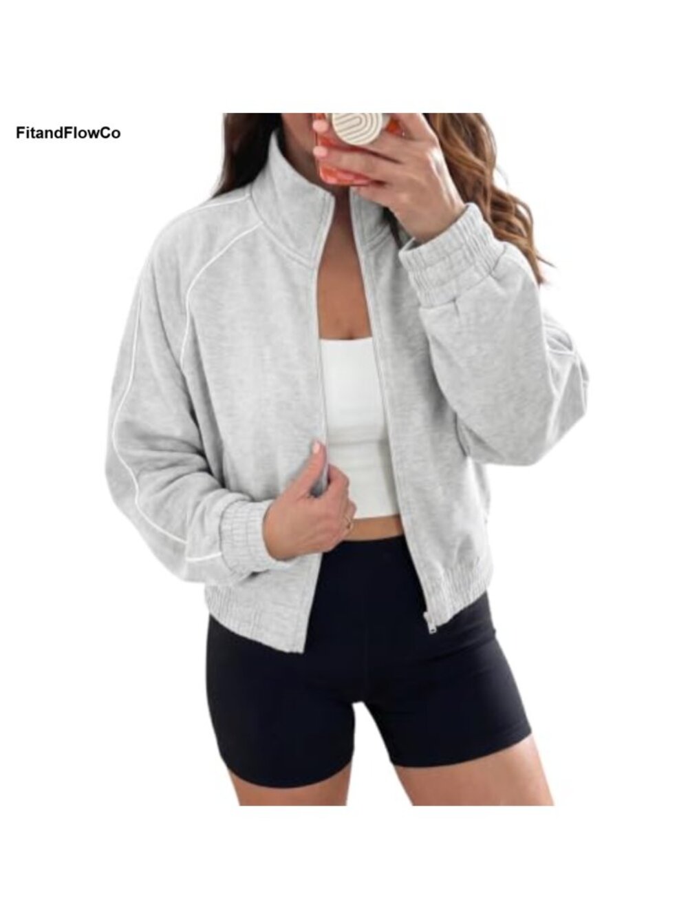 Aoysky Women's Full Zip Stand Collar Lightweight Track Jacket